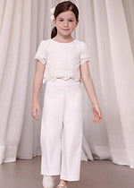 Girls Off - White Occasion Top & Trousers Set