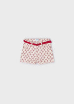 Girls Off - white Patterned Twill Shorts