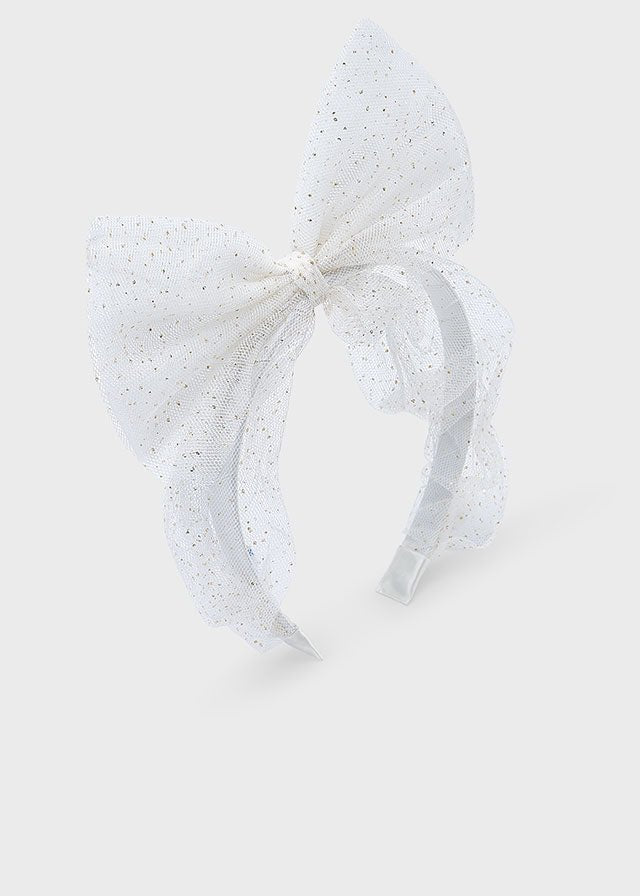 Girls Off - White Tulle Bow Tie Headband