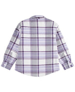 Girls Oversized Lilac Plaid Shacket