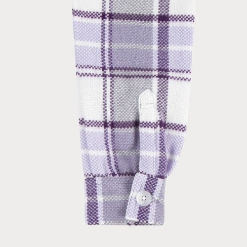 Girls Oversized Lilac Plaid Shacket