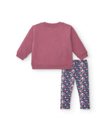 Girls' Penguin Plush Sweatshirt & Heart Leggings Set (Tuc Tuc)