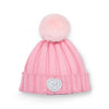 Girls Peony Pink Pom Pom Knitted Hat
