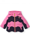 Girls Pink and Navy Hooded Padded Coat