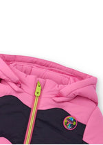Girls Pink and Navy Hooded Padded Coat