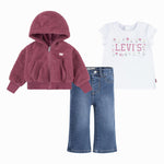 Girls' Pink & Blue Denim Trouser Set (Levis)