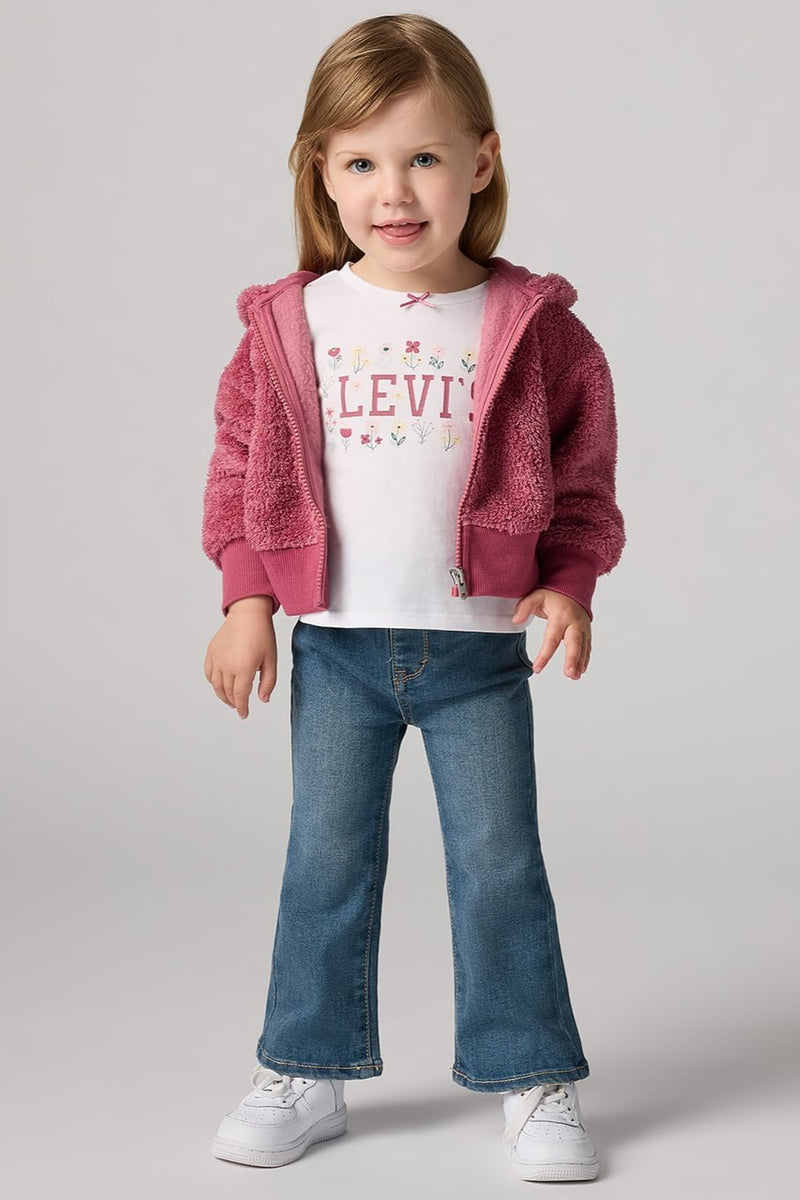 Girls' Pink & Blue Denim Trouser Set (Levis)