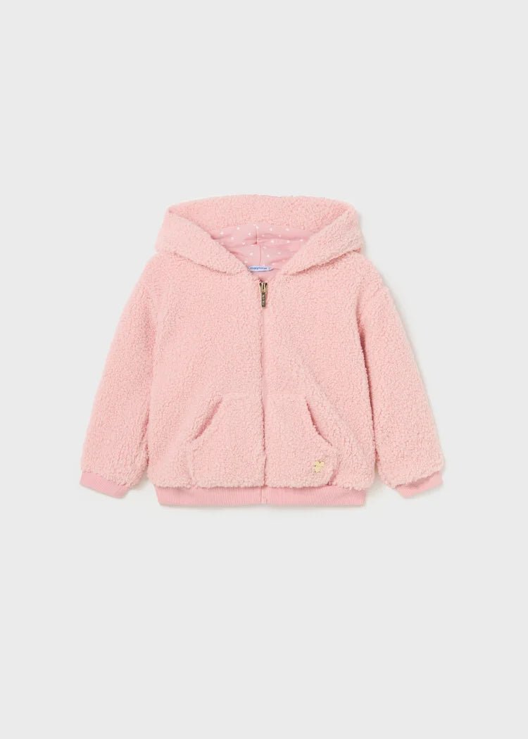 Girls Pink Bouclé Fleece Zip - Up Jacket (mayoral)