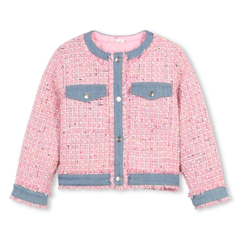 Girls Pink Bouclé Tweed Jacket (Billieblush)