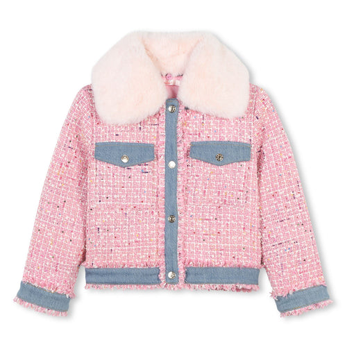 Girls Pink Bouclé Tweed Jacket (Billieblush)