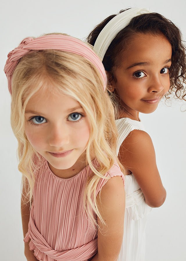 Girls Pink Braided Gauze Headband