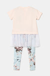 Girls' Pink Butterfly Print Set