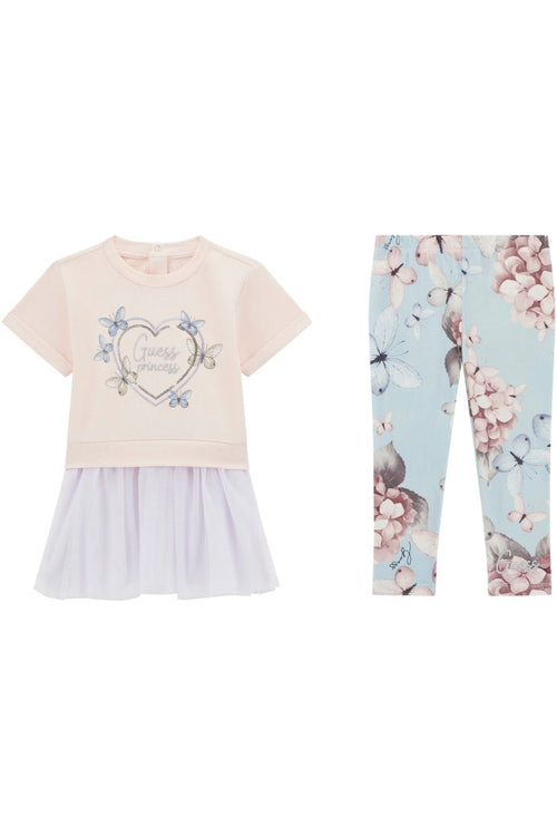 Girls' Pink Butterfly Print Set