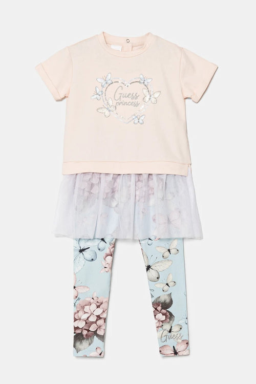 Girls' Pink Butterfly Print Set