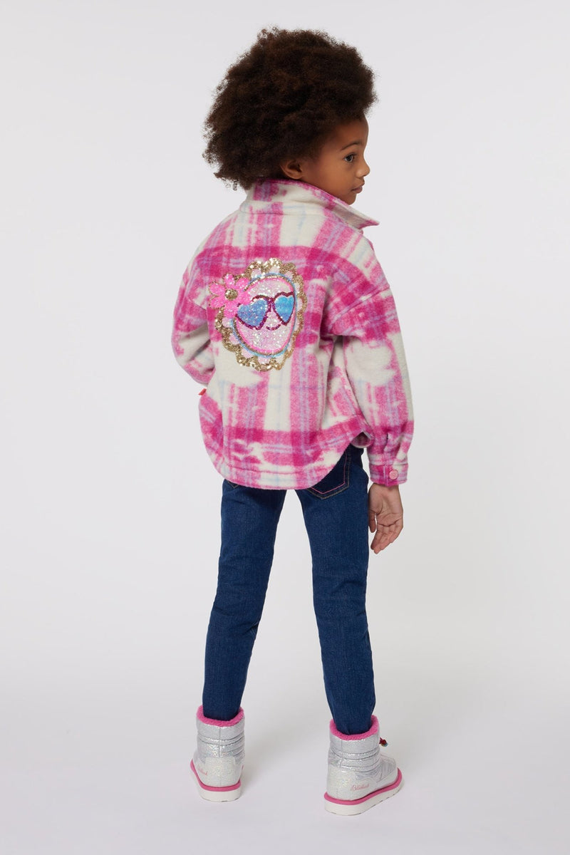 Girls Pink Check Shacket (Billieblush)