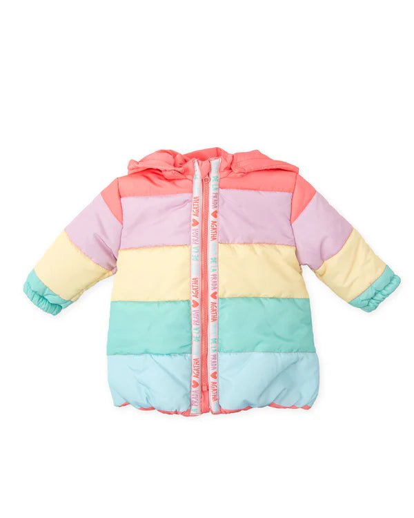 Girls Pink Colourblock Puffer Coat (Agatha Ruiz de la Prada)