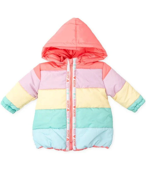 Girls Pink Colourblock Puffer Coat (Agatha Ruiz de la Prada)