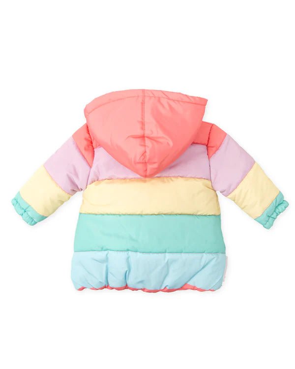 Girls Pink Colourblock Puffer Coat (Agatha Ruiz de la Prada)