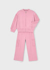 Girls Pink Combined Tracksuit