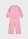 Girls Pink Combined Tracksuit