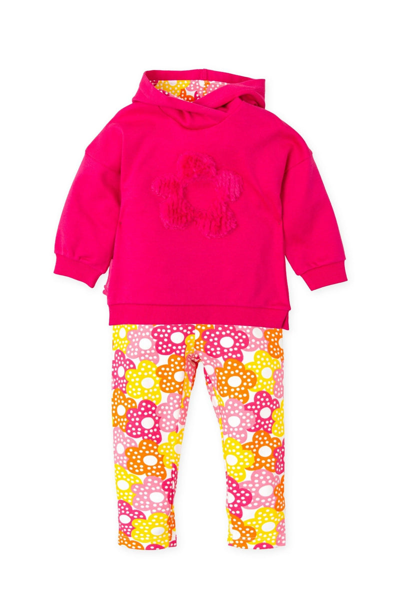 Girls Pink Cotton Floral Leggings Set (Agatha Ruiz de la Prada)