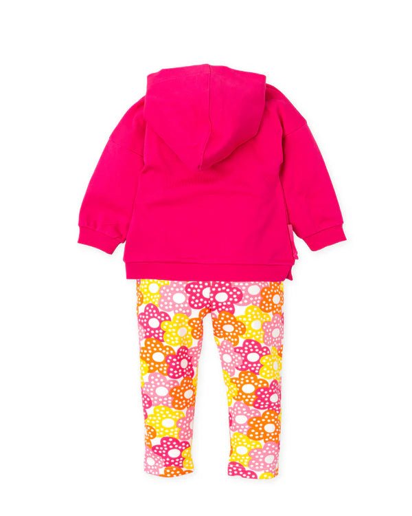 Girls Pink Cotton Floral Leggings Set (Agatha Ruiz de la Prada)