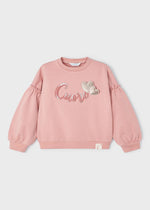 Girls Pink Cotton Heart Sweatshirt (mayoral)