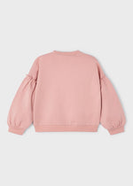 Girls Pink Cotton Heart Sweatshirt (mayoral)