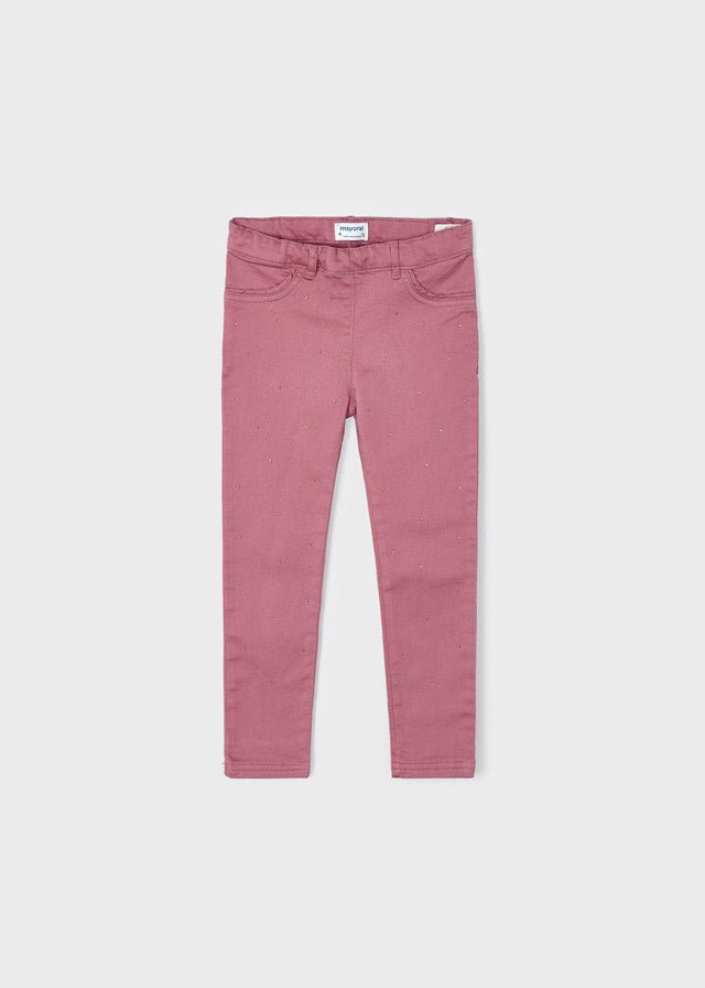 Girls Pink Cotton Rhinestone Trousers (mayoral)