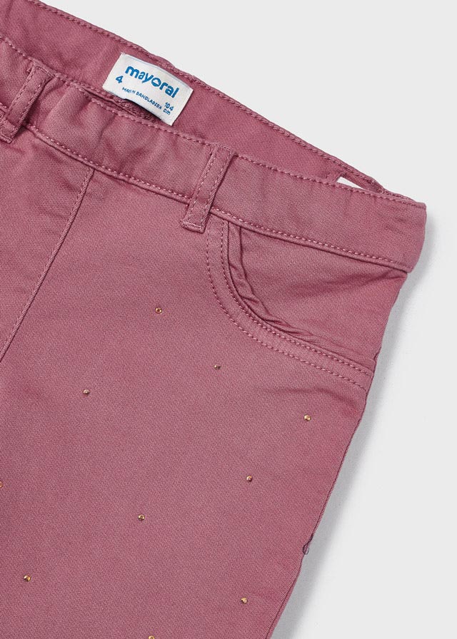 Girls Pink Cotton Rhinestone Trousers (mayoral)