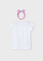 Girls Pink Cotton T-Shirt & Headband Set (mayoral) - CottonKids.ie - 3 year - 4 year - 5 year