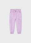 Girls Pink Cotton Twill Cargo Trousers