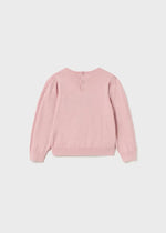 Girls Pink Cotton & Wool Jacquard Sweater (mayoral)