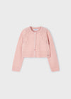 Girls Pink Cropped Knitted Cardigan (mayoral)