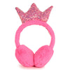 Girls Pink Crown Earmuffs with Sequins