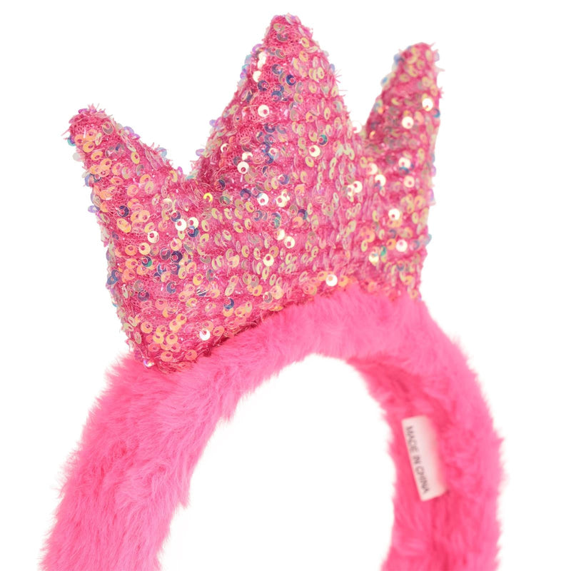 Girls Pink Crown Earmuffs with Sequins