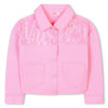 Girls Pink Denim Jacket With Sequins