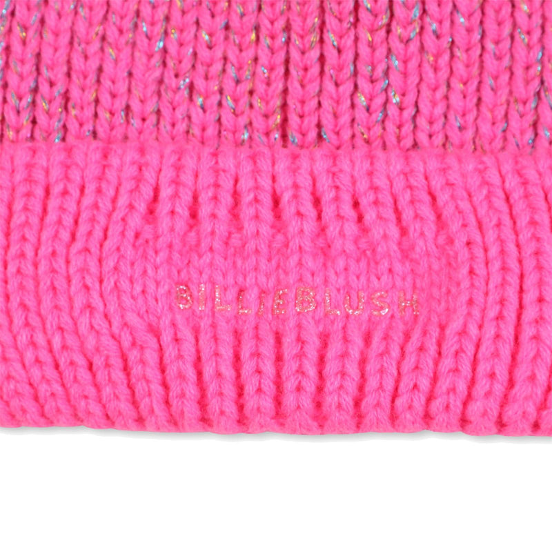 Girls Pink Double Pom Pom Knit Hat