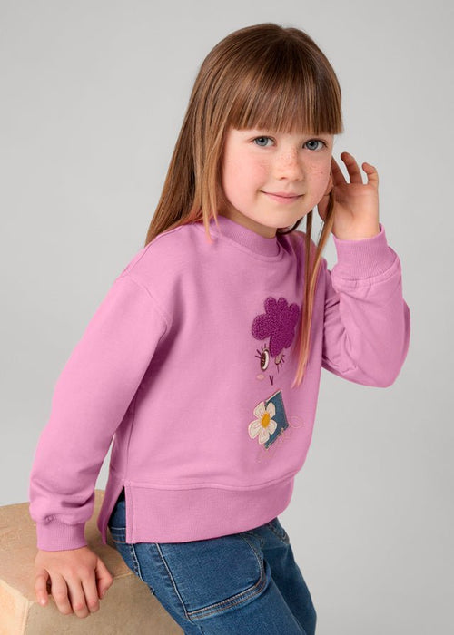 Girls' Pink Embroidered Sweatshirt (Mayoral)