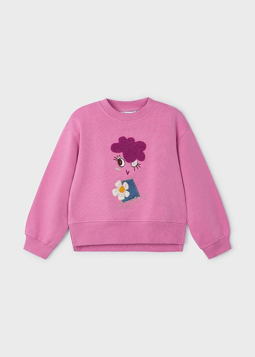 Girls' Pink Embroidered Sweatshirt (Mayoral)