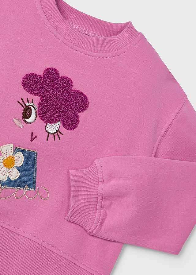 Girls' Pink Embroidered Sweatshirt (Mayoral)