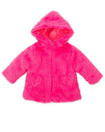 Girls Pink Faux Fur Hooded Coat (Agatha Ruiz de la Prada)