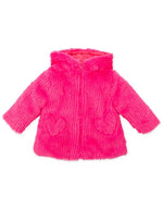 Girls Pink Faux Fur Hooded Coat (Agatha Ruiz de la Prada)