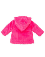 Girls Pink Faux Fur Hooded Coat (Agatha Ruiz de la Prada)