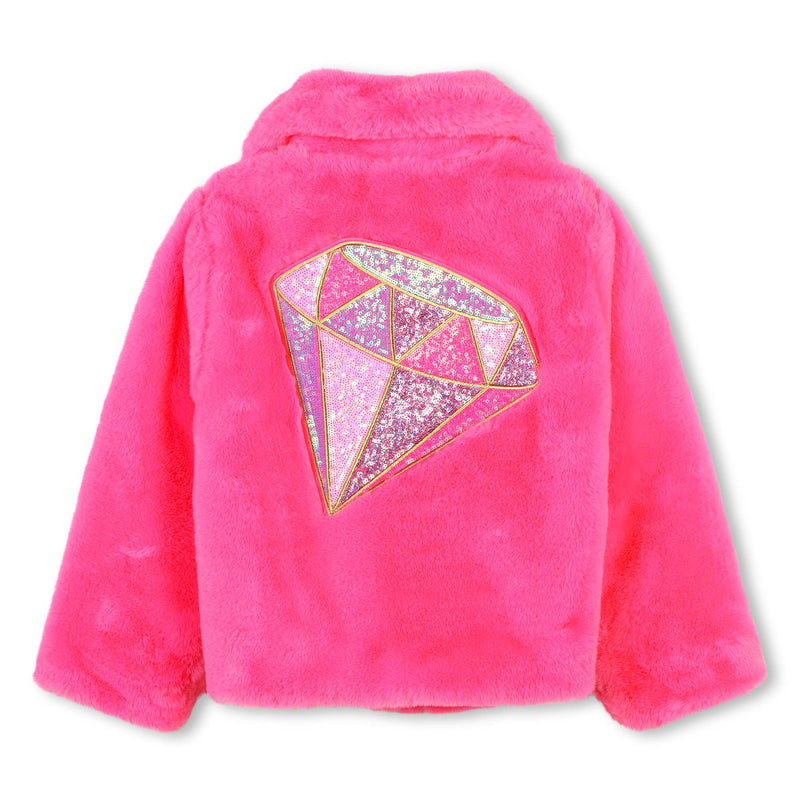 Girls Pink Faux Fur Jacket (Billieblush)