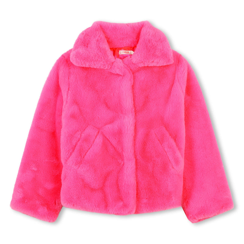 Girls Pink Faux Fur Jacket (Billieblush)