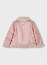 Girls Pink Faux Sheepskin Jacket (mayoral)