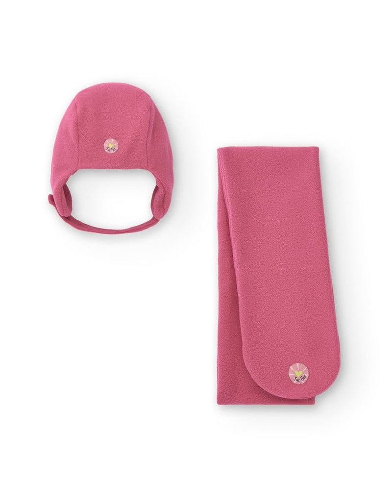 Girls' Pink Fleece Hat & Scarf Set (Tuc Tuc)