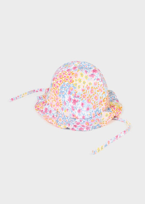 Girls Pink Floral Cotton Sun Hat (mayoral) - CottonKids.ie - Hat - 12 month - 18 month - 2 year