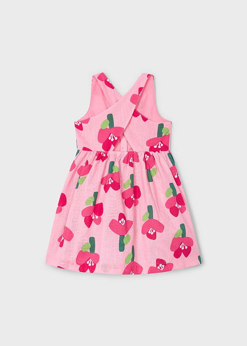 Girls Pink Floral Print Dress